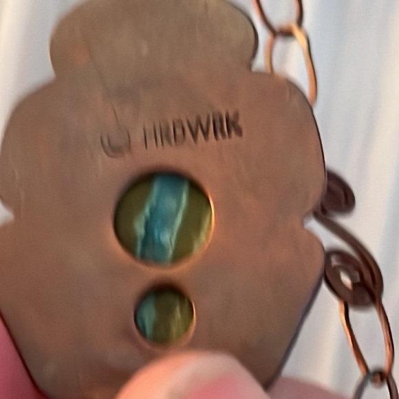 Set of  2 Necklaces-Turquoise stone and carved resin Phenix Bird - Picture 4 of 10